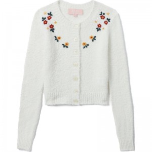 Women Bape Bapy Floral Cardigan Knitwear White USA | VN7358038