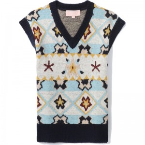 Women Bape Bapy Intarsia Knit Vest Knitwear Multicolor USA | PB6602562