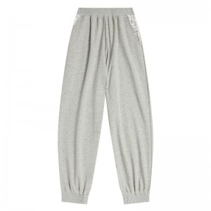 Women Bape Bapy Lace-patched Sweatpants Pants Grey USA | UC1678268