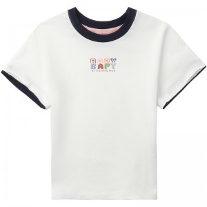 Women Bape Bapy Logo Retro Tee T Shirts White USA | ZO2919299