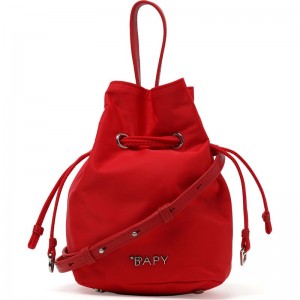 Women Bape Bapy Nylon Bucket Bag Bags Red USA | LZ5662862