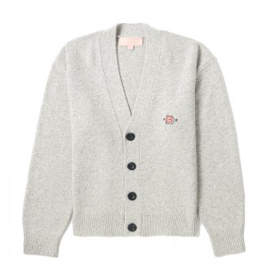 Women Bape Bapy Onepoint Cardigan Knitwear Grey USA | TG7186616