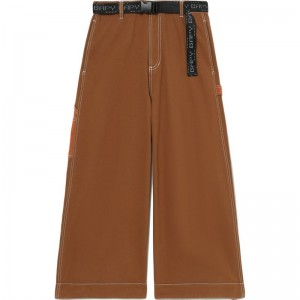 Women Bape Bapy Panels Twill Wide Jeans Pants Brown USA | AS4358938