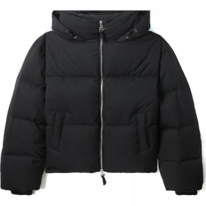 Women Bape Bapy Puffy Down Jacket Jackets Black USA | FF9062402