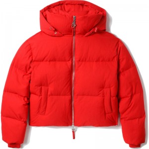 Women Bape Bapy Puffy Down Jacket Jackets Red USA | NL5941391