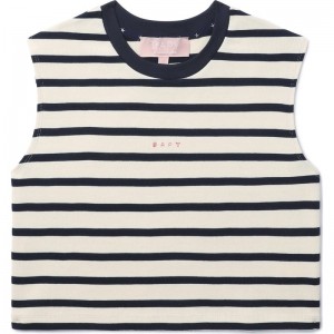 Women Bape Bapy Sailor Striped Vest T Shirts Navy USA | MG1778278