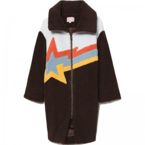 Women Bape Bapy Sta Fleece Coat Jackets Brown USA | OK3032002