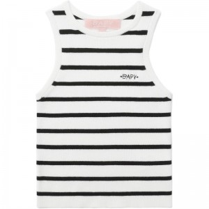 Women Bape Bapy Striped Vest T Shirts White USA | EC4244824