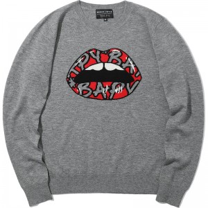 Women Bape Bapy X Markus Lupfer Knit Baby Lip Knitwear Grey USA | UV1145215