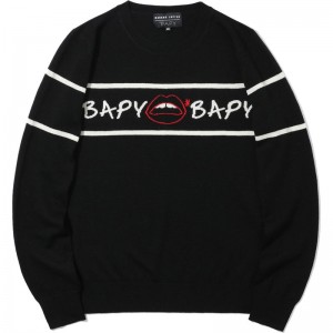 Women Bape Bapy X Markus Lupfer Knit Lip Knitwear Black USA | CK8711571