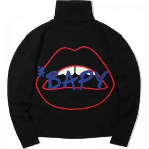 Women Bape Bapy X Markus Lupfer Turtleneck Knit Lip Knitwear Black USA | FC2115515