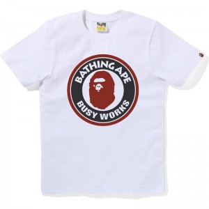 Women Bape Busy Works Tee T Shirts White USA | AA5743173