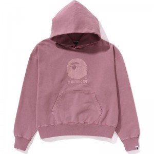 Women Bape By Bathing Pigment Dye Pullover Hoodie Hoodie Pink USA | ZL3545655