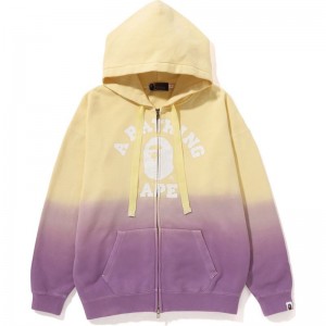 Women Bape College Gradation Oversized Zip Hoodie Hoodie Purple USA | DL7136216