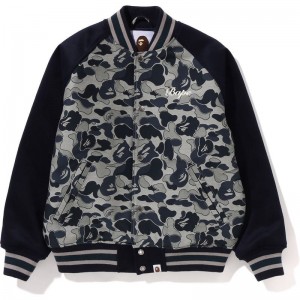 Women Bape Cookie Camo 2 Varsity Jacket Jackets Beige USA | BH0826986