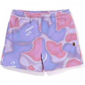 Women Bape Liquid Camo Sweat Shorts Shorts Purple USA | KY8130210