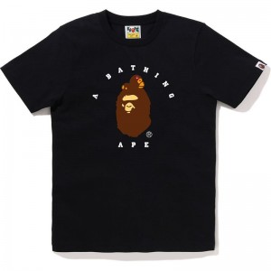 Women Bape Lisa On Ape Head Tee T Shirts Black USA | AP8078908