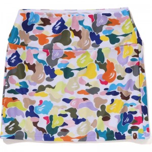 Women Bape Multi Camo Mini Skirt Dress White USA | LR7244924