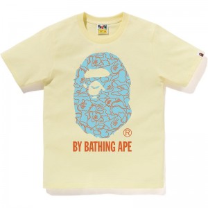 Women Bape Neon Camo By Bathing Ape Tee T Shirts Yellow Silver USA | LJ2697067