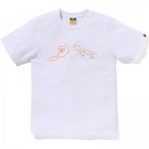 Women Bape Neon Camo Tee T Shirts White USA | XT6036806