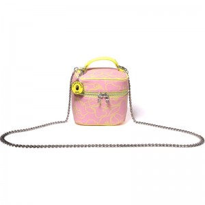 Women Bape Neon Camo Vanity Bag Bags Pink USA | TG4091101