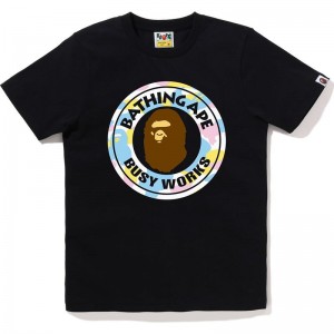 Women Bape New Multi Camo Busy Works Tee T Shirts Black USA | XW5724074