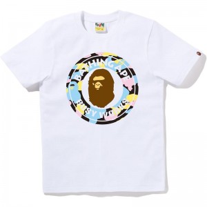 Women Bape New Multi Camo Busy Works Tee T Shirts White USA | PA3450540