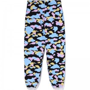 Women Bape New Multi Camo Oversized Sweat Pants Pants Black USA | RB7310030