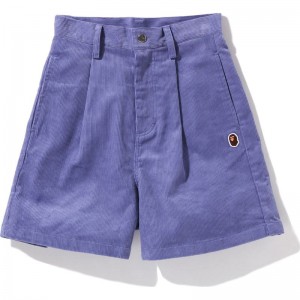 Women Bape One Point Corduroy Shorts Shorts Purple USA | NY0382732