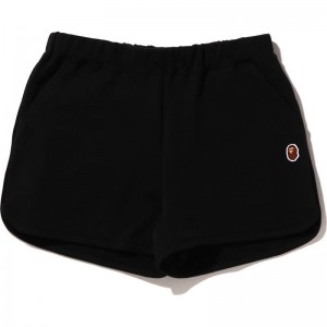 Women Bape One Point Sweat Shorts Shorts Black USA | QV2834884