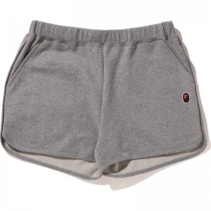 Women Bape One Point Sweat Shorts Shorts Grey USA | QW6713373