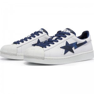 Women Bape Skull Sta Sneakers Navy USA | XX3897987