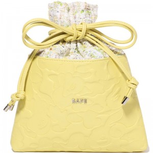 Women Bape Solid Camo Drawstring Bag Bags Yellow USA | UD9048008