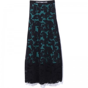 Women Bape Solid Camo Long Skirt Dress Black USA | DF2414344