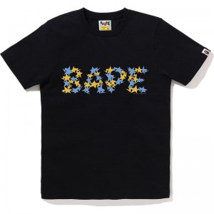 Women Bape Sta Logo Tee T Shirts Black USA | EU1680060