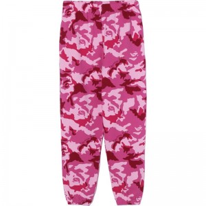 Women Bape Woodland Camo Sweat Pants Pants Pink USA | DN1689169