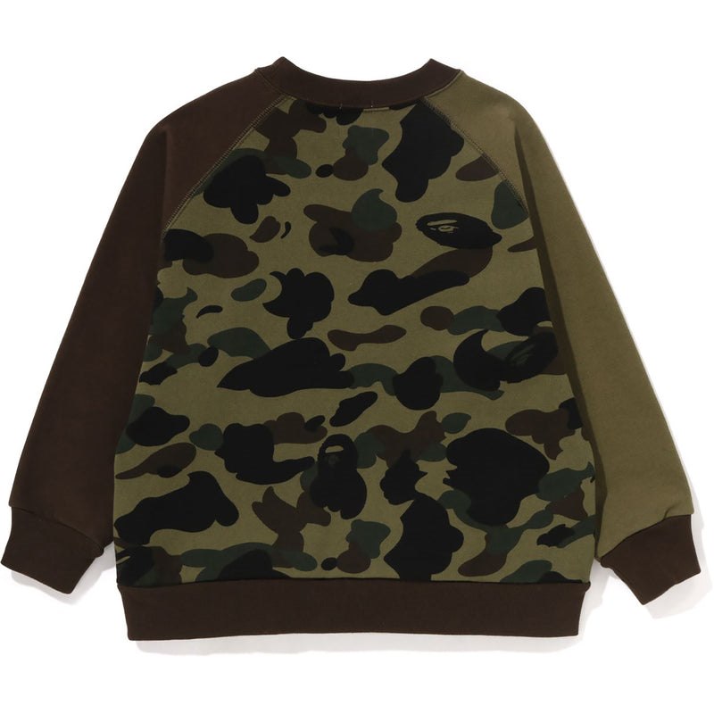 Kids' Bape 1st Camo Bathing Ape Loose Fit Crewneck Sweatshirts Green USA | KE6548658