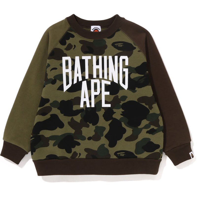 Kids\' Bape 1st Camo Bathing Ape Loose Fit Crewneck Sweatshirts Green USA | KE6548658