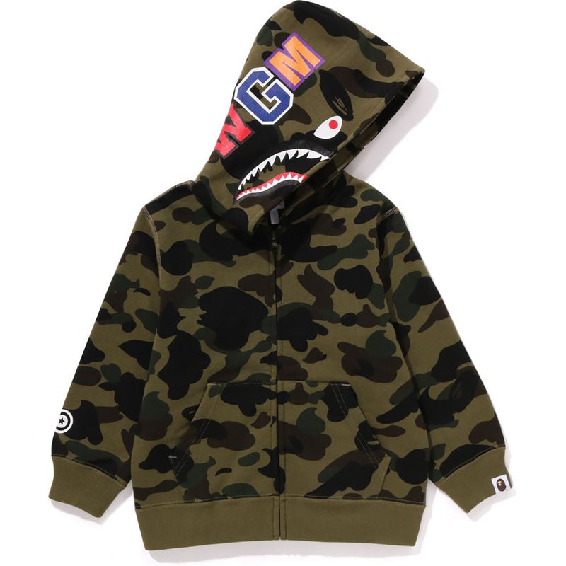 Kids\' Bape 1st Camo Shark Zip Hoodie Hoodie Green USA | IF7426546