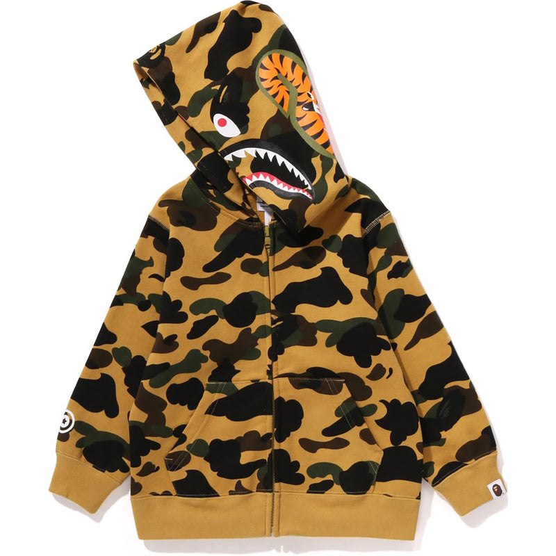 Kids' Bape 1st Camo Shark Zip Hoodie Hoodie Yellow USA | IB9654964