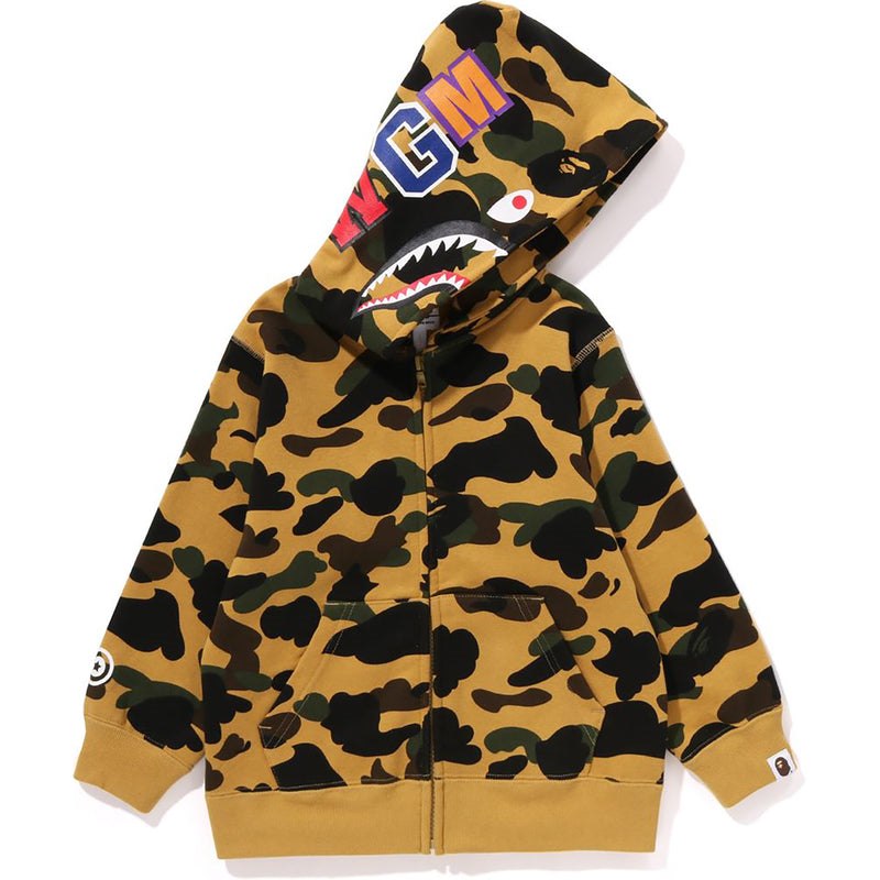 Kids\' Bape 1st Camo Shark Zip Hoodie Hoodie Yellow USA | IB9654964