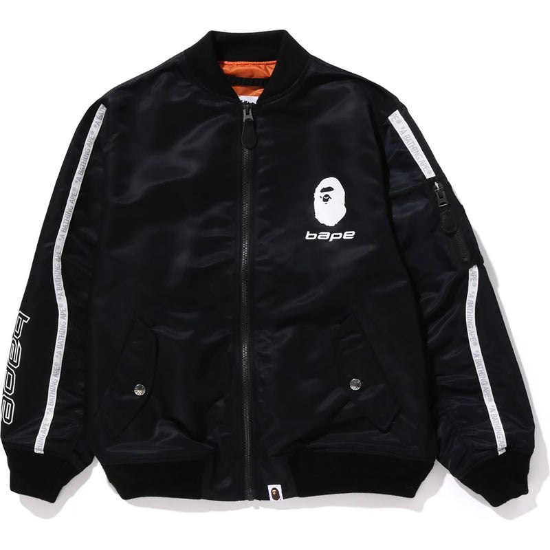 Kids\' Bape A Bathing Ape Line Bomber Jacket Loose Fit Jr Jackets Black USA | BG6665965