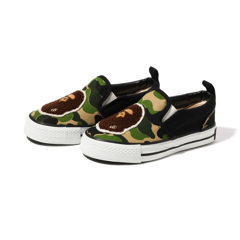 Kids\' Bape Abc Camo Ape Head Patch Slip On Slip On Green USA | YE5169819