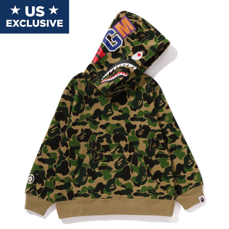 Kids\' Bape Abc Camo Shark Pullover Hoodie Hoodie Green USA | ZT0559359