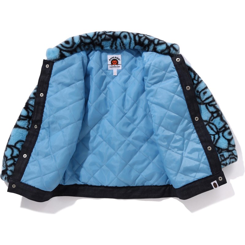 Kids' Bape All Baby Milo Faux Fur Jacket Jackets Sax USA | UB1039509