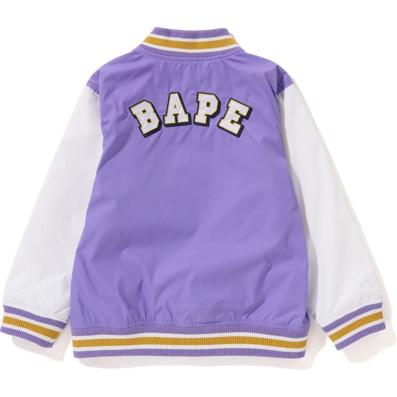 Kids' Bape Ape Head B Patch Varsity Jacket Jackets Purple USA | DK6848488