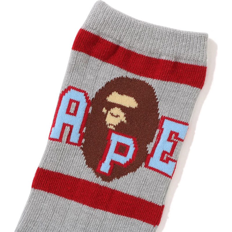 Kids' Bape Ape Head Line Rib Socks Socks Gray USA | MJ6122312