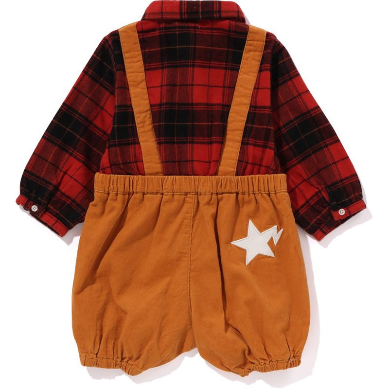 Kids' Bape Ape Head Suspenders Pants Layered Rompers Pants Red USA | ZJ4062202