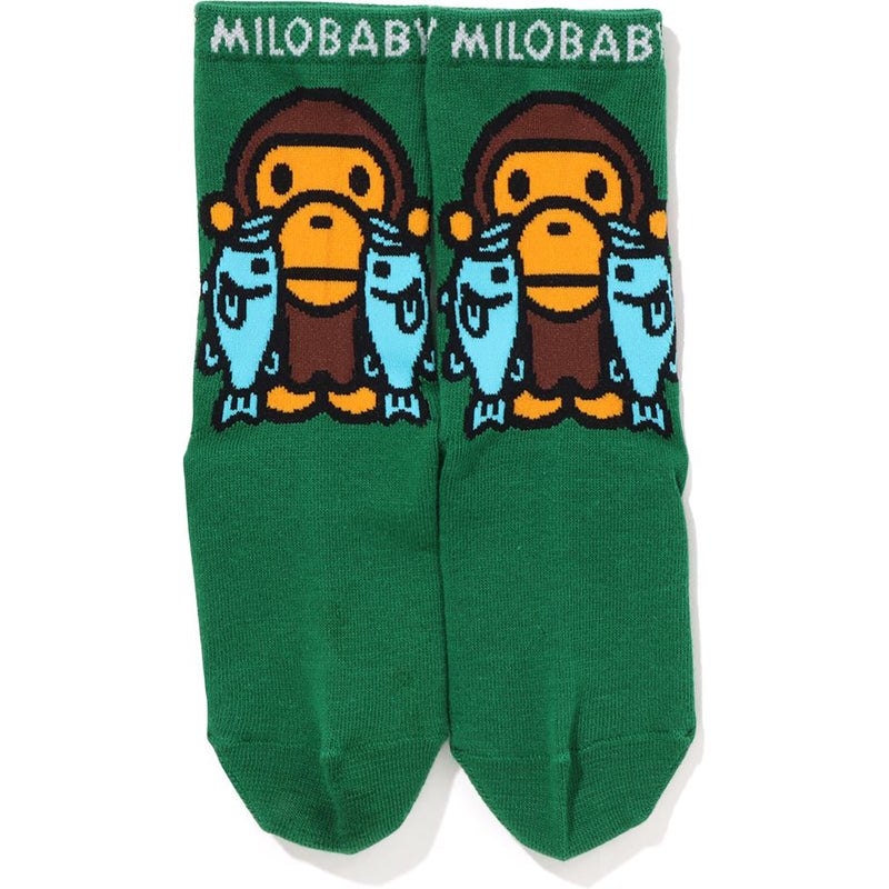 Kids' Bape Baby Milo Black Bass Socks Socks Green USA | HW9936096