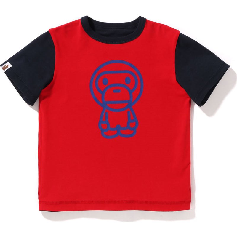 Kids' Bape Baby Milo College Reversible Tee Cut And Sewn Navy USA | DB6771971